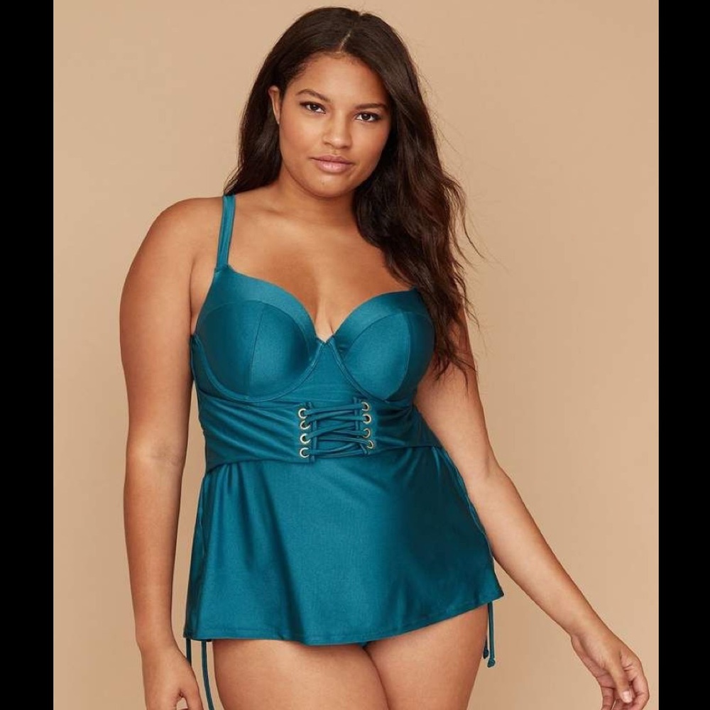 Lane Bryant swim top with balconette bra 46C
